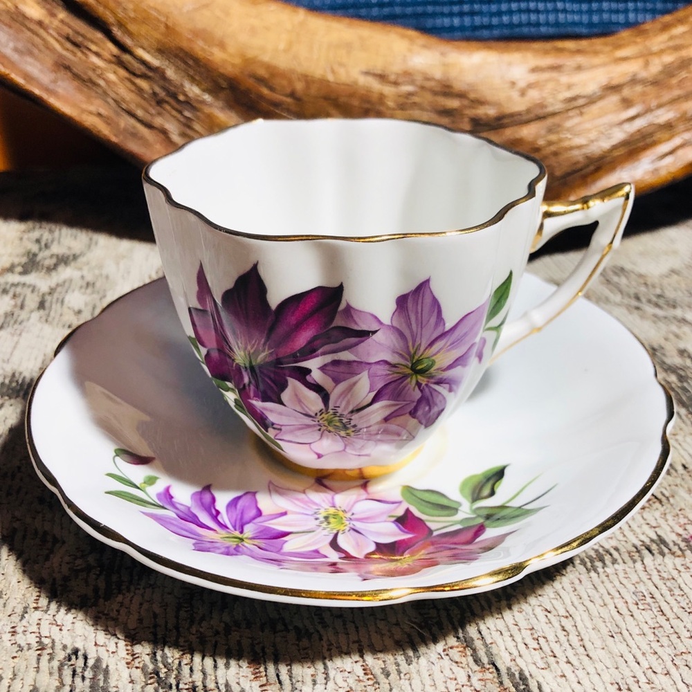 Windsor Bone China Floral Tea Cup and Saucer Set New England